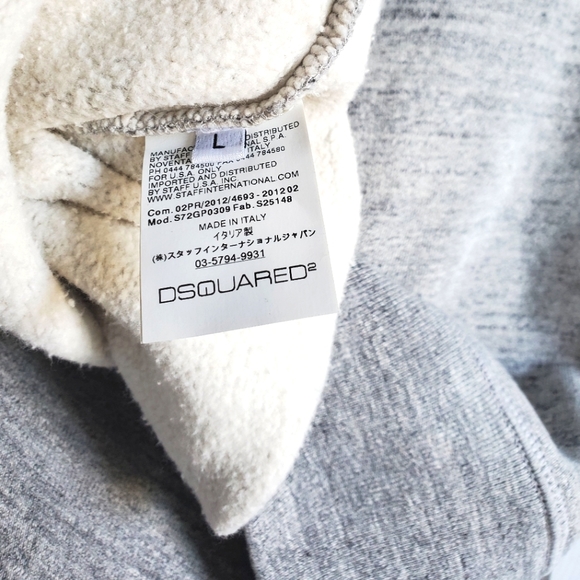 New Womens Dsquared2 Grey Cotton Distressed Crewneck Soft Sweatshirt Size L - Picture 6 of 7